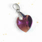 Collier 14/16 po à pendentif coeur de cristal Swarovski 18mm Amethyst Shimmer (mauve améthyste), chaîne acier inoxydable