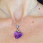 Collier 14/16 po à pendentif coeur de cristal Swarovski 20mm Blue Violet (bleu-violet), chaîne acier inoxydable