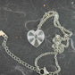 14/16-inch necklace with 18mm clear radial frosted faceted Swarovski crystal heart pendant, stainless steel chain