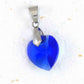 Collier 14/16 po à pendentif coeur de cristal Swarovski 18mm Majestic Blue (bleu intense), chaîne acier inoxydable