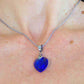 Collier 14/16 po à pendentif coeur de cristal Swarovski 18mm Majestic Blue (bleu intense), chaîne acier inoxydable