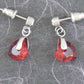 Boucles d'oreilles courtes coeurs de cristal Swarovski 8mm facetté Scarlet (rouge profond), tiges acier inoxydable à boutons cristal