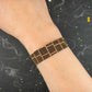 Simple 15mm flat cork bracelet with magnetic stainless steel clasp in 6 colours (brown tiling, brown zebra, natural, sky blue, emerald green, red and gold speckles)