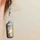 Boucles d'oreilles longues grandes perles d'eau douce gris irisé en forme de rectangle baroque, crochets acier inoxydable