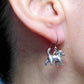 Short earrings with pewter beagle dogs, stainless steel hooks