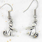Short earrings with pewter monkeys, stainless steel hooks