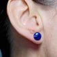 Puces d'oreilles 10mm cabochons ronds de sodalite bleu foncé, tiges acier inoxydable