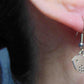 Short earrings with stylized pewter birds, stainless steel hooks