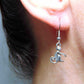 Short earrings with pewter monkeys, stainless steel hooks