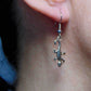 Short earrings with small pewter lizards, stainless steel hooks