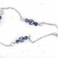 Anklet with black and gray snowflake obsidian stone on hypoallergenic stainless steel chain