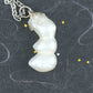 Collier 16 po à pendentif colonne de 3 perles d'eau douce blanches naturelles fusionnées, chaîne acier inoxydable
