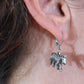 Short earrings with pewter zebras, stainless steel lever back hooks