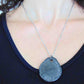 20-inch necklace with black nickel ceramic coral pendant handmade in Montreal, stainless steel chain