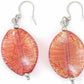 Long earrings with large Murano glass twists in 2 colours (turquoise, coral), silver or gold foil, stainless steel hooks