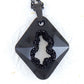 20-inch necklace with 35mm Jet black Swarovski crystal Rhombus lozenge pendant, geode center, black stainless steel chain
