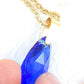 15-inch necklace with 20mm indigo Majestic Blue Swarovski crystal drop pendant, gold-toned stainless steel chain