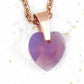 15-inch necklace with 15mm smoky lilac faceted Swarovski crystal heart pendant, rose gold-plated stainless steel chain