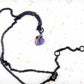 Collier 15 po à pendentif coeur de cristal Swarovski Heliotrope (bleu-violet profond) 10mm ou 15mm, chaîne acier inoxydable noir