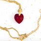 Collier 16 po à pendentif coeur de cristal Swarovski 20mm facetté Siam (rouge profond), chaîne acier inoxydable régulier ou doré