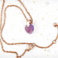 15-inch necklace with 15mm smoky lilac faceted Swarovski crystal heart pendant, rose gold-plated stainless steel chain