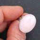 Bague ovale d'opale rose naturelle, base en acier inoxydable ajustable (US 5-6)