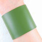 50mm cactus leather cuff bracelet in 3 colours (apple green, tan, black), stainless steel snap buttons